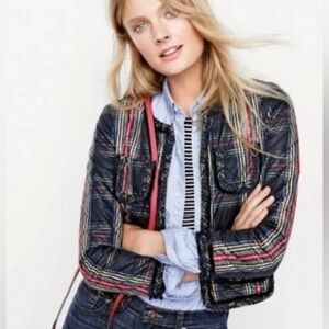 J. Crew Plaid Quilted Jacket Size 4